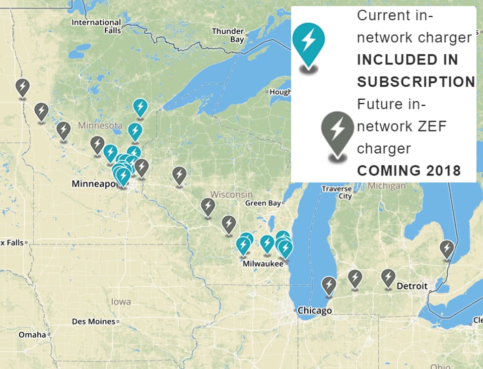 ZEF Energy Existing and Planned DC Fast Charging Network Locations